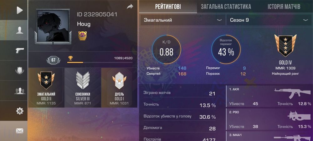 Продам акаунт від 100 до 1000 грн