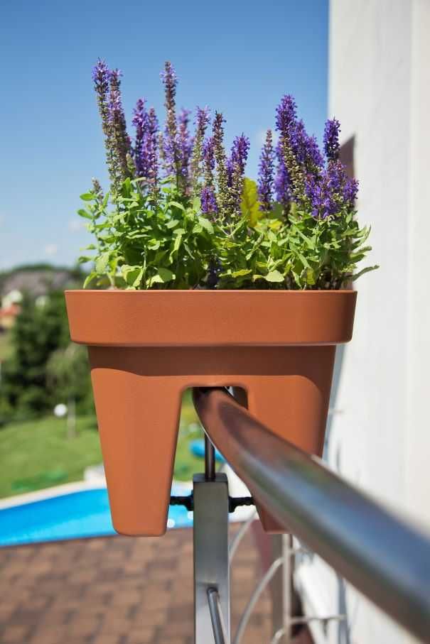 Donica balustradowa Lobelia 45cm x 29cm - ceglasty