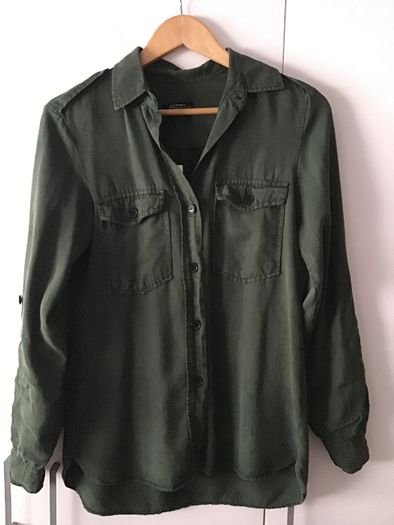 Camisa verde zara com etiqueta