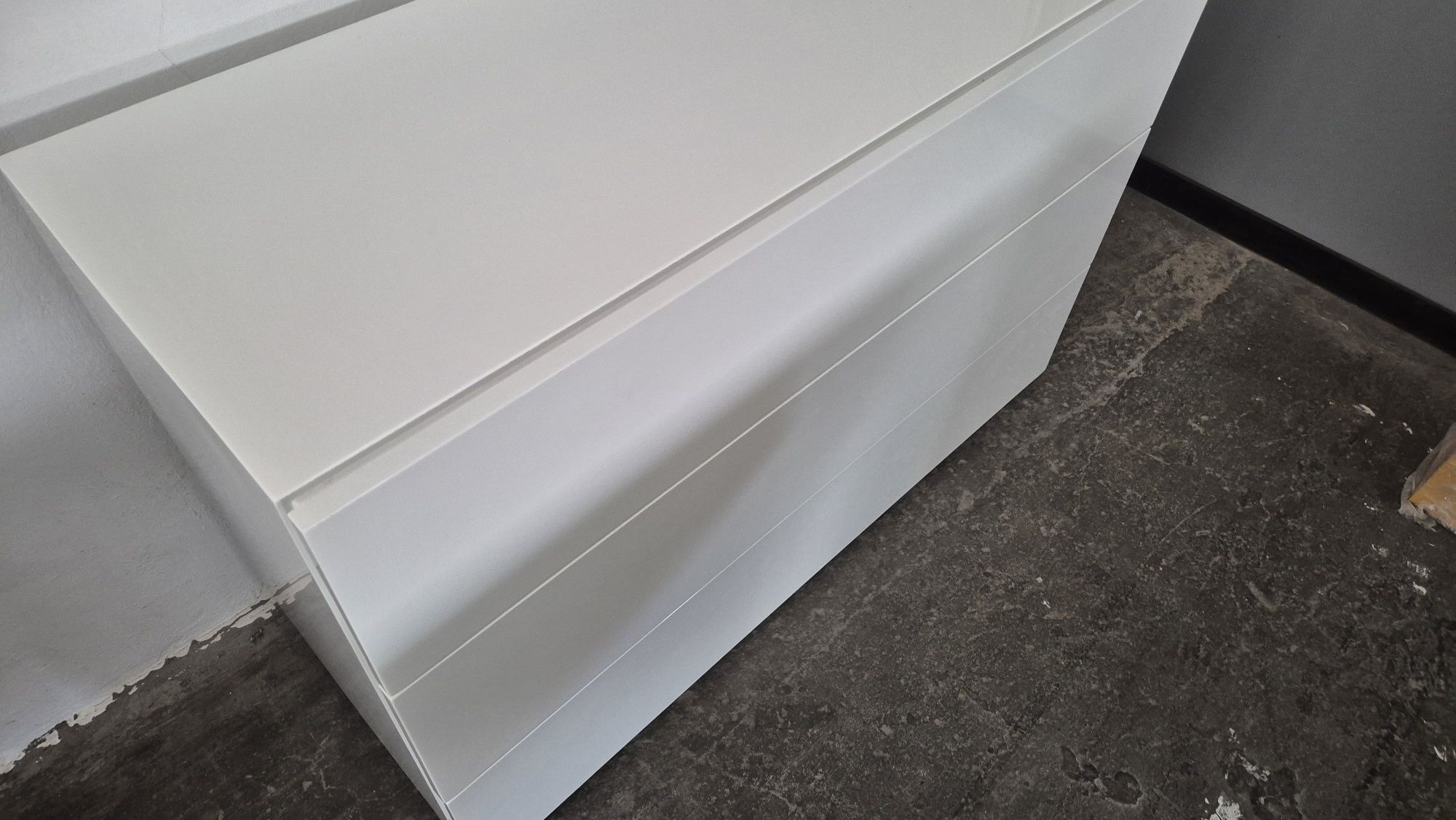 Cómoda 3 Gavetas Lacada Branco Alto Brilho