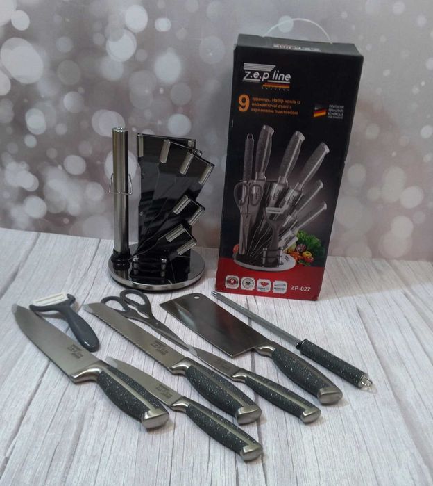Універсальний набір ножів Zepline з підставкою 8 предметів