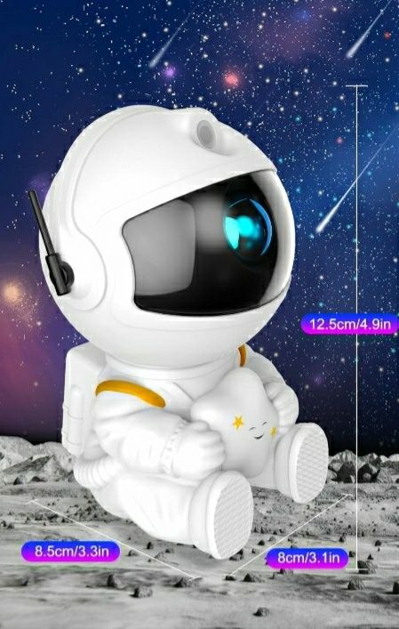 Projektor Astronaut / Światło LED / 8 trybów / 360 stopni / z pilotem