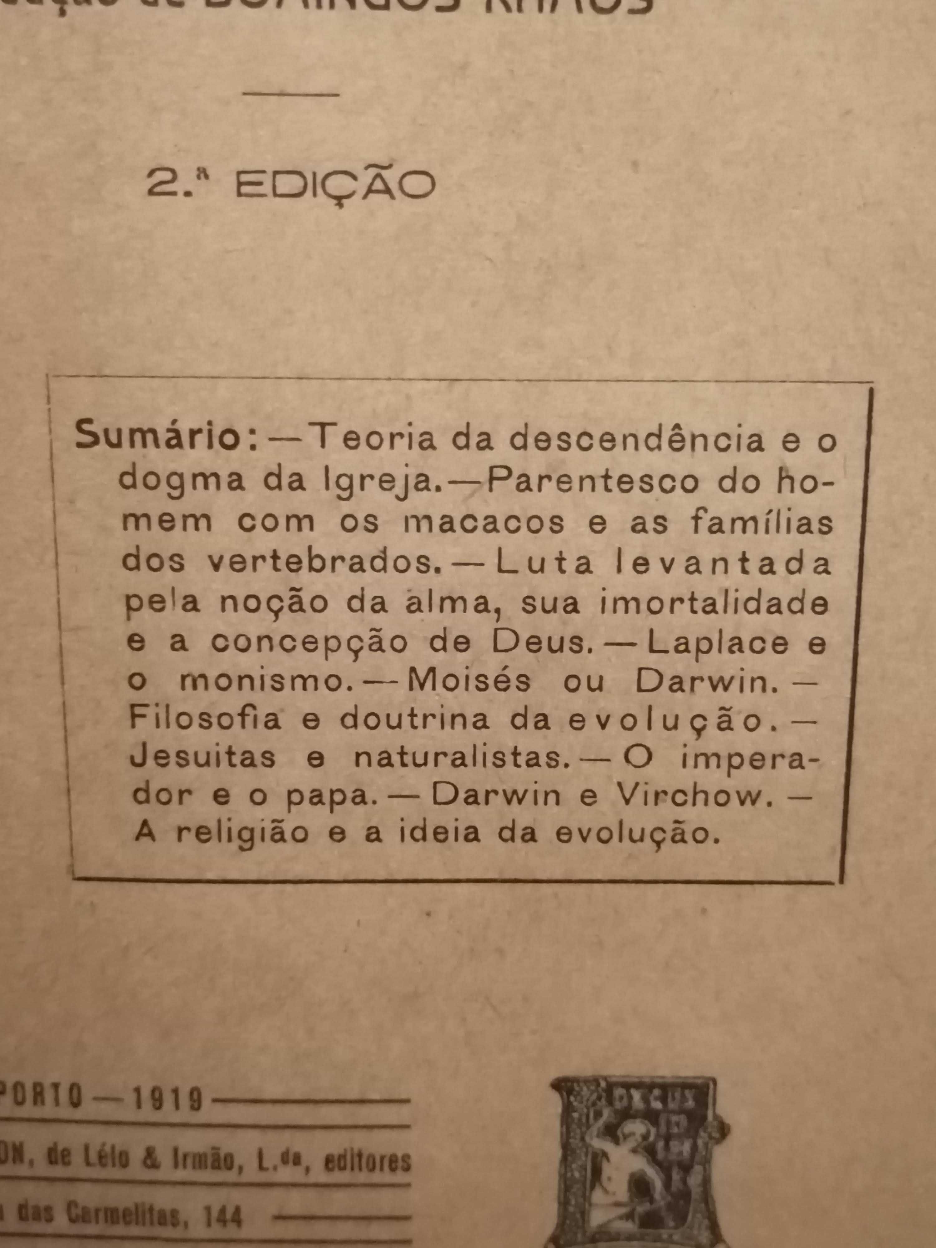 "Religião e Evolução" de Ernesto Haeckel (2ª Edição - 1919)