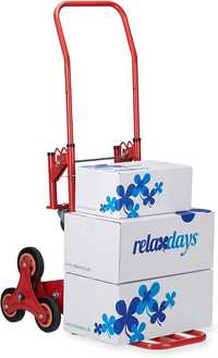 Wózek transportowy czerwony Relaxdays do 150 kg NOWY