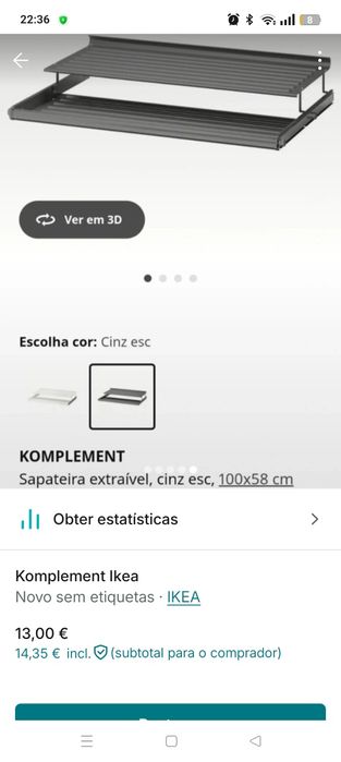 Sapateira extraivel Komplement Ikea