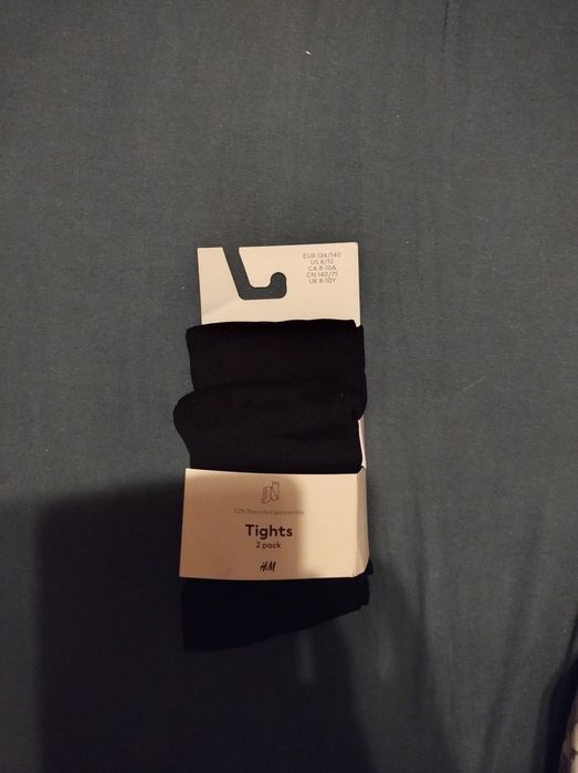 Nowe 2 pary czarnych rajstop 134//140