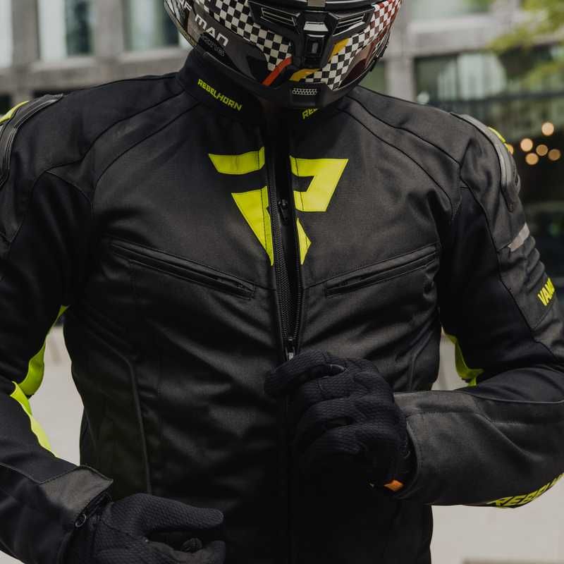 Męska Kurtka Tekstylna Rebelhorn Vandal Black/Fluo Yellow XL