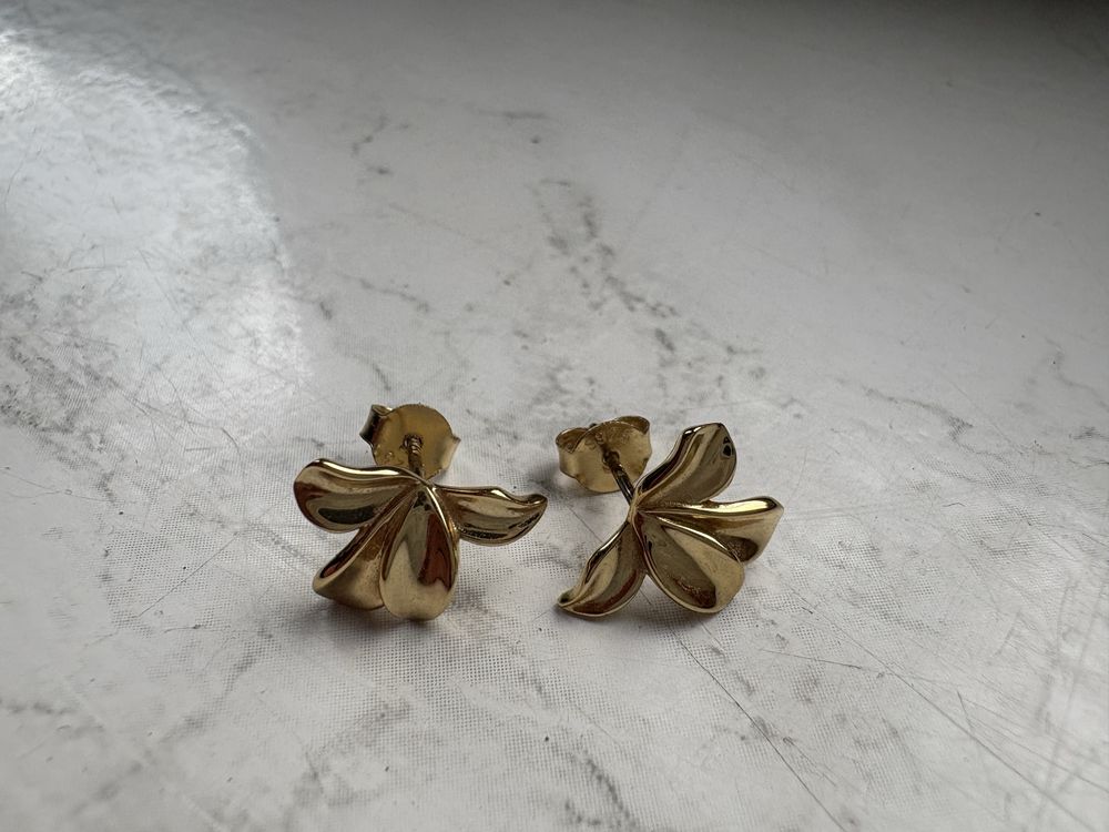 Pozłacane kolczyki Alicja Maria Jewelery Flakes płatki listki