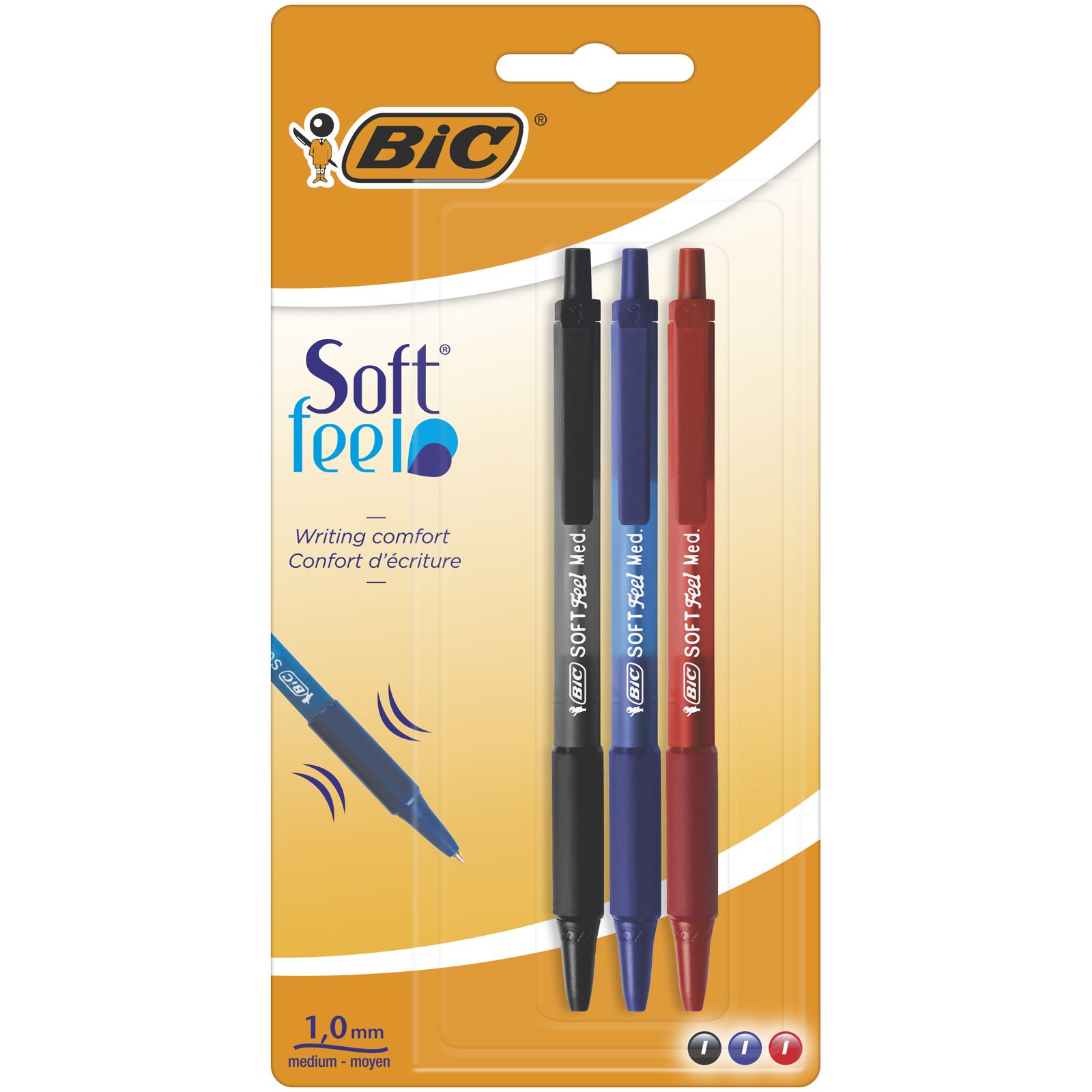 Długopis Soft Feel Bic Mix Ast 3 Szt /Blister