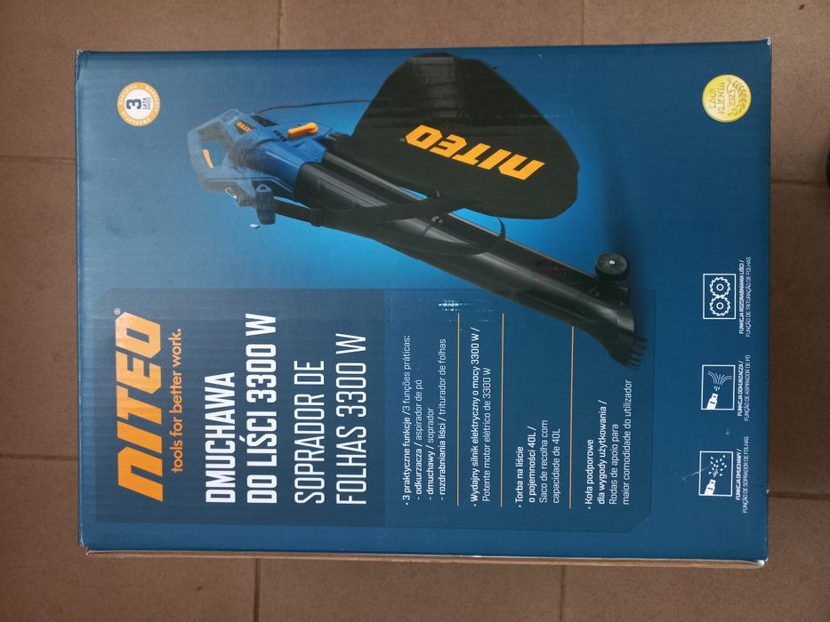 Dmuchawa odkurzacz NITEO  do liści z rozdrabniaczem elaktryczna 3300 w