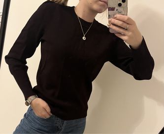 Burgundowy sweter kardigan H&M 36 S