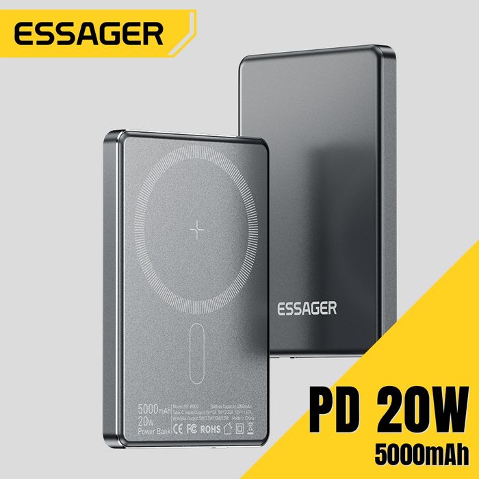 Павербанк ESSAGER Magnetic 20W 5000mAh Nohon 20000 mAh 30w
