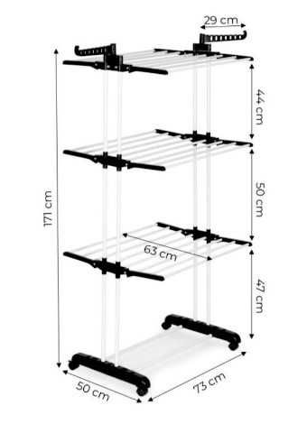 Zestaw Suszarka Na Pranie Pionowa Z Kółkami Składana Do Domy Tarasu B
