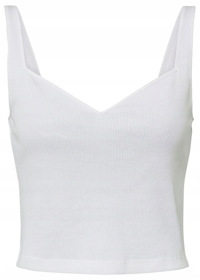 B.P.C krótki biały top w prążek ^36/38