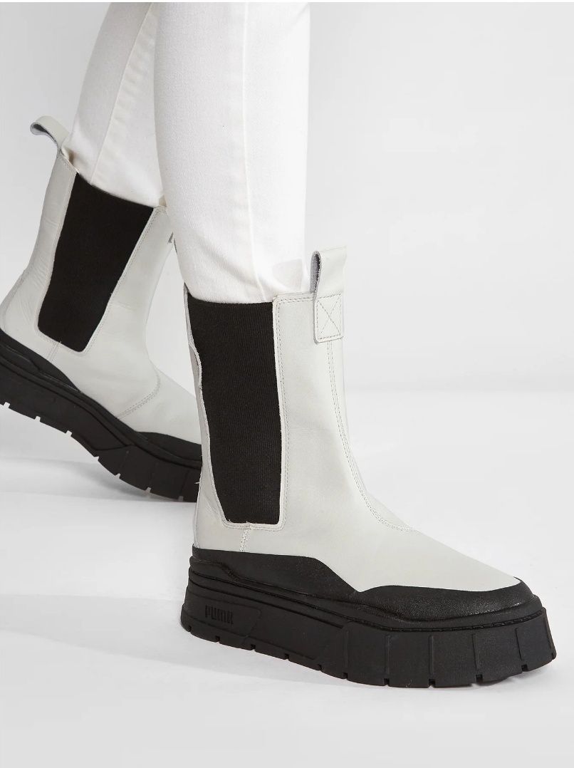 PUMA Mayze Stack botki na platformie 40 41 skóra nat. black white NEW