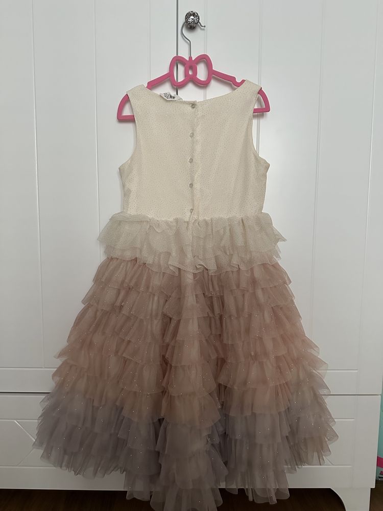 H&M sukienka z pastelowymi falbankami tiulowa 134