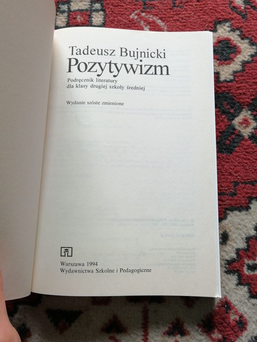 Książka "Pozytywizm" Tadeusz Bujnicki