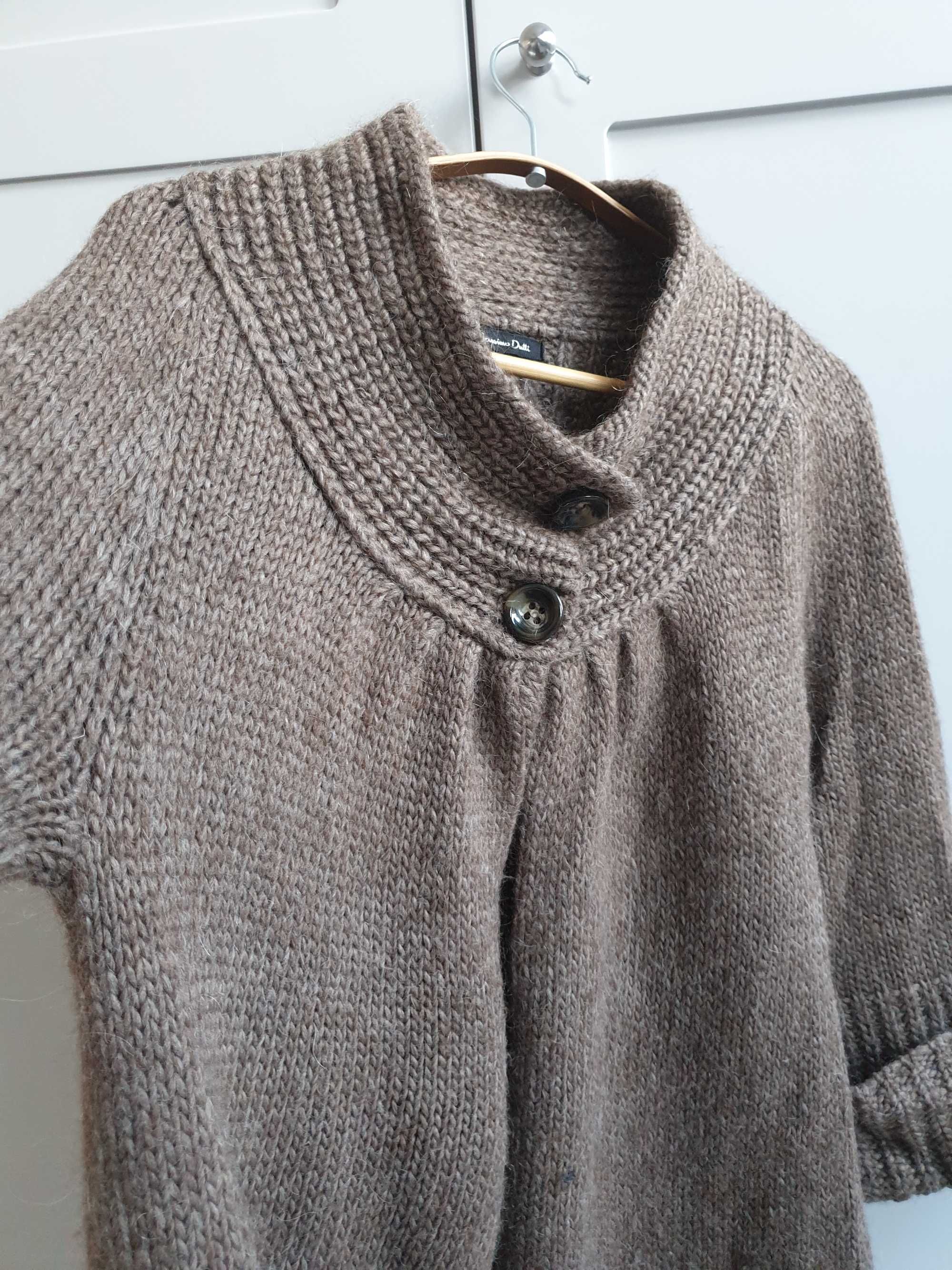 Sweter kardigan oversize Massimo Dutti 36 38 moher alpaka wełna