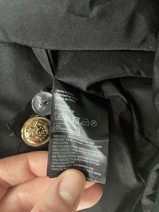 H&M чорний двобортовий піджак oversize жакет блейзер кардиган віскоза