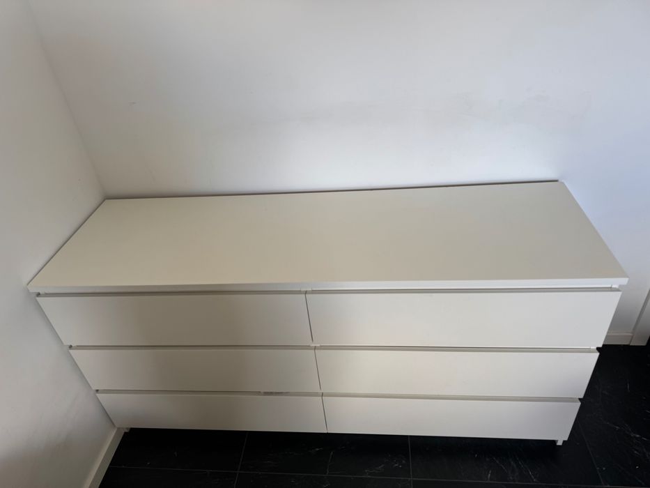 Komoda Malm biała 6 szuflad