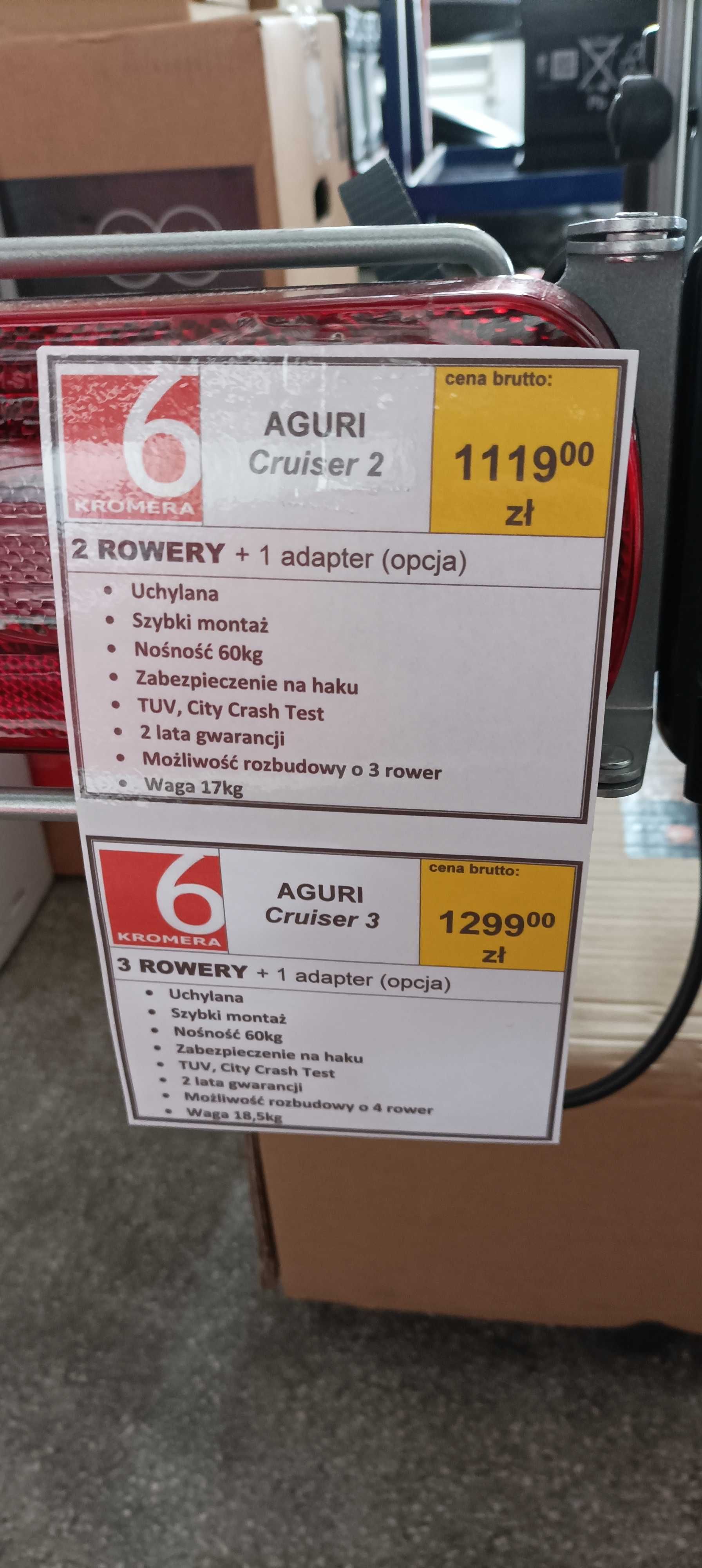 platforma bagażnik na rowery na hak AGURI Cruiser 4 rowery