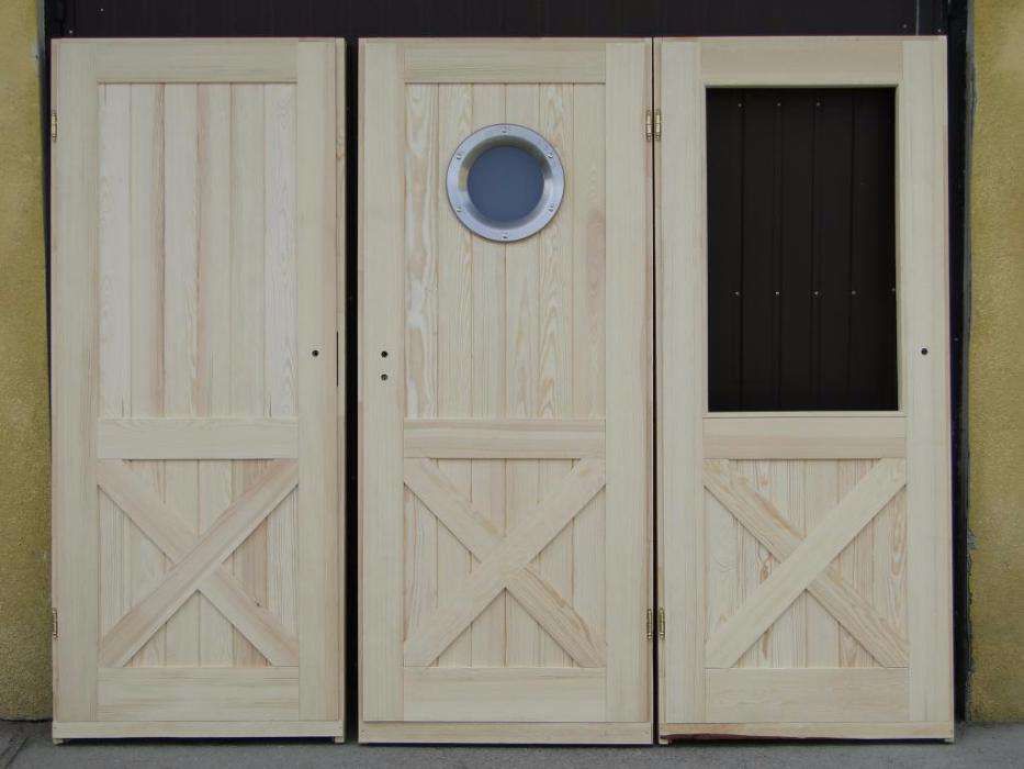 Drzwi drewniane wewnętrzne 100%  sosnowe z bulajem CAŁA POLSKA