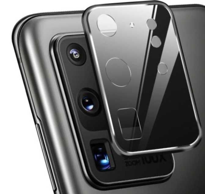 Szkło z ramką na aparat Samsung S20 Ultra - black