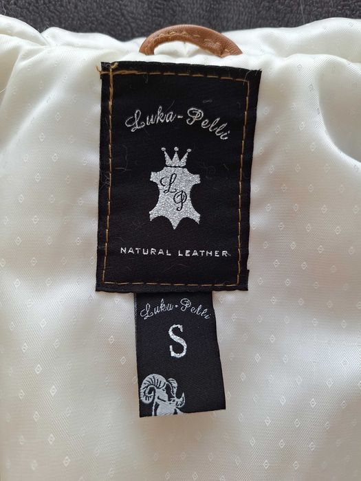 Damska Kamizelka Futerkowa Z Kapturem Beżowa Luka-Pelli (S) 100% skóra