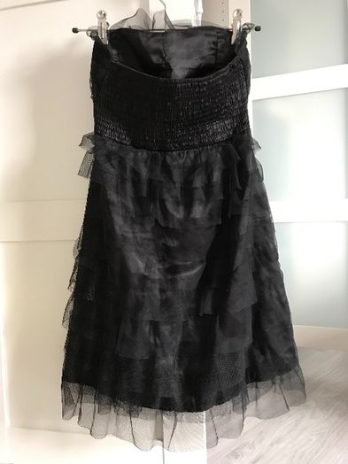 Czarna sukienka gorsetowa z falbankami R.J Story rozmiar XS/S