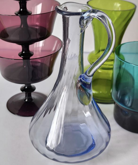 Patera mlecznik salaterki piękne stare kolorowe szkło