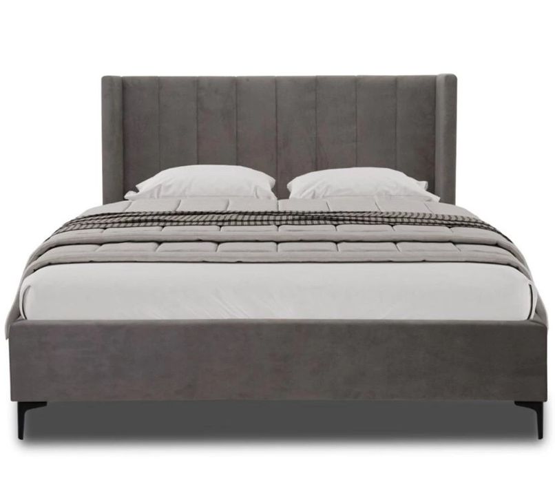М´яке ліжко Лайла без пм 160*200 в нявності. Темно-сірий велюр