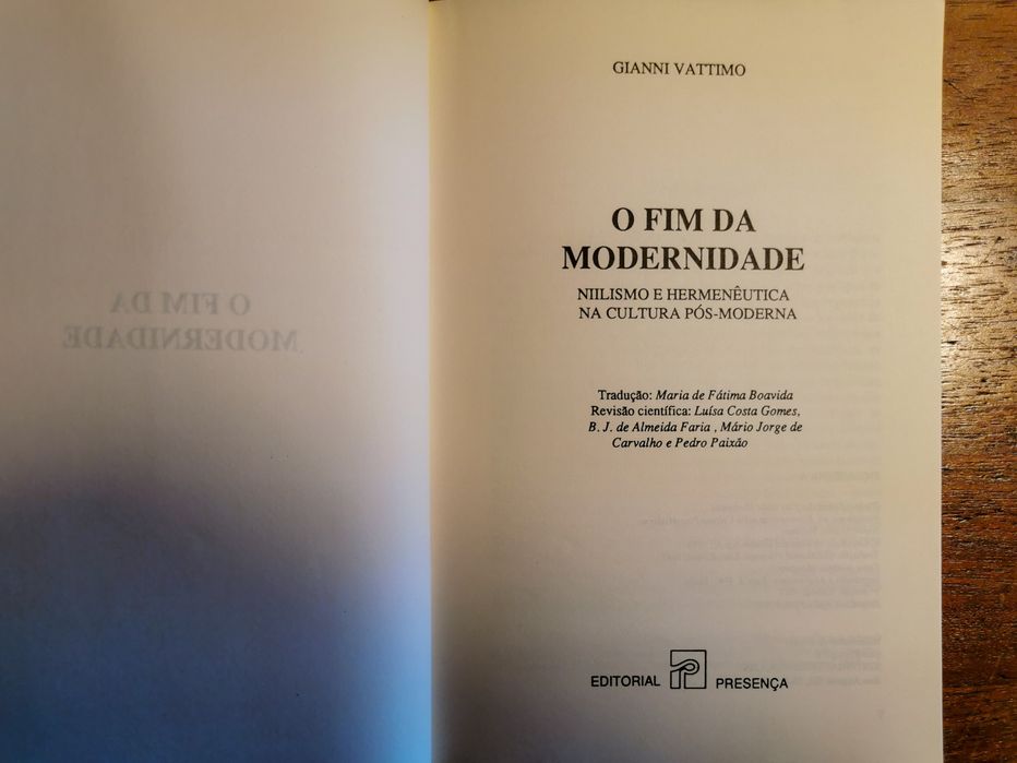 O Fim da Modernidade - Giannii Vatimo