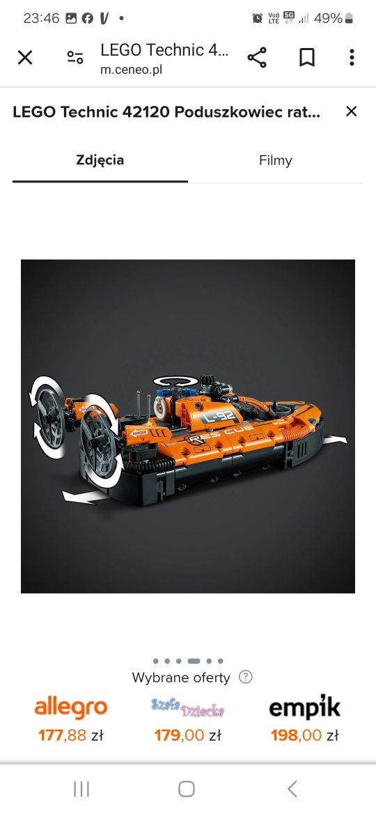 Lego Technic 42120 Poduszkowiec