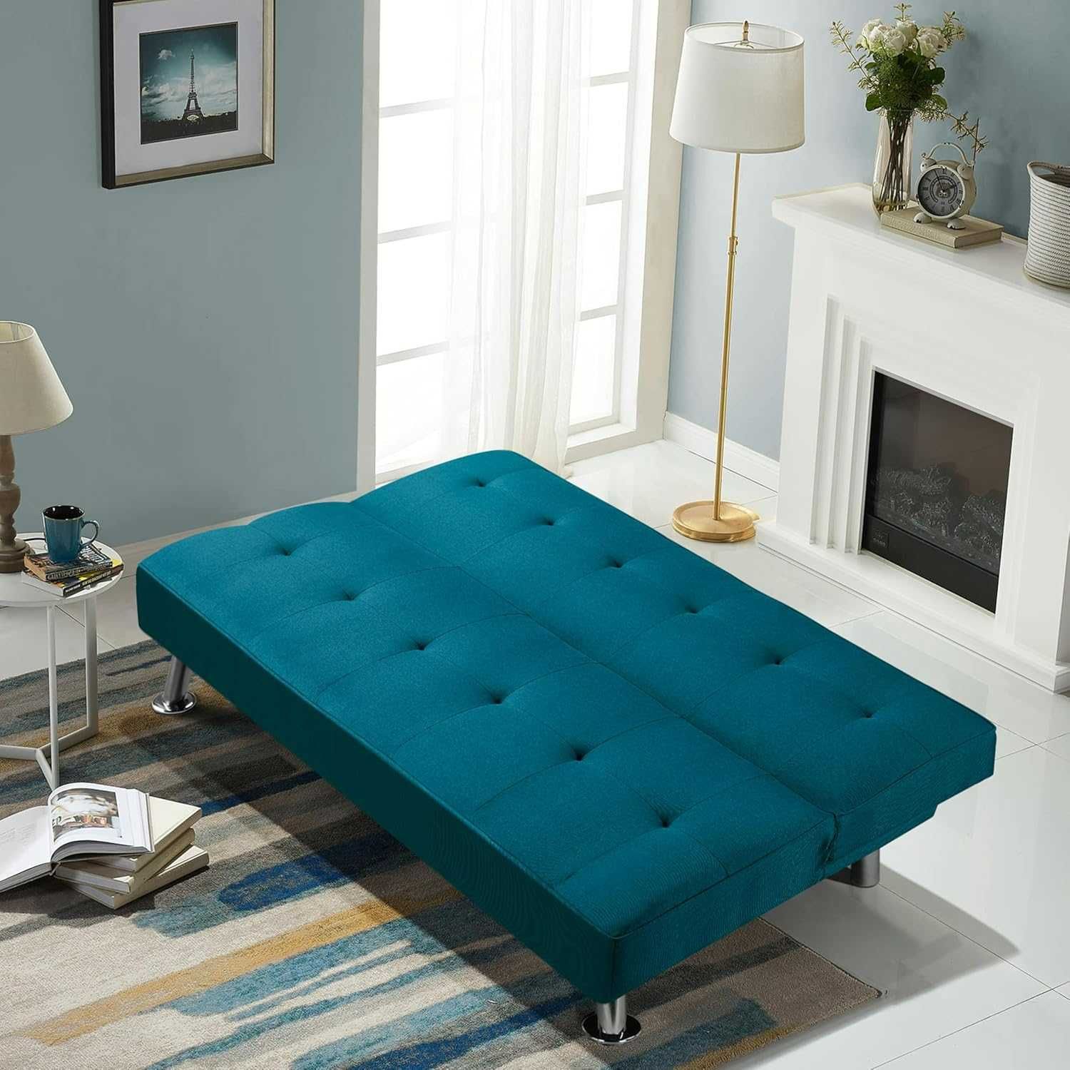 Kanapa Sofa rozkładana Yaheetech 3-osobowa łóżko gościnne 166 × 92 cm