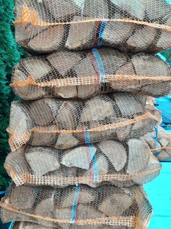 Drewno kominkowe opałowe workowane dąb buk brzoza liść