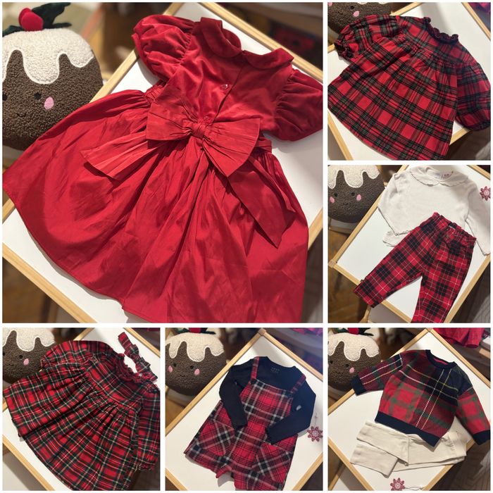 Святковий різдвяний костюм, сукня Zara next 12-18-24 місяцв