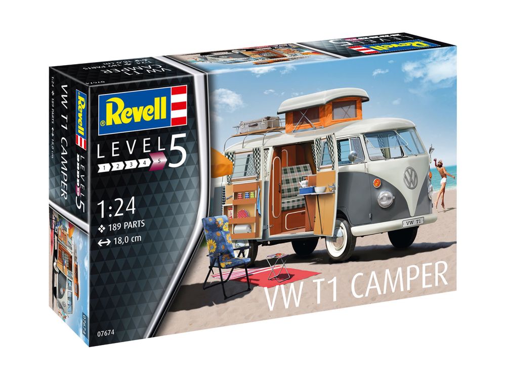 SAMOCHÓD model 1/24 Revell 07674 VW T1 CAMPER REV-07674