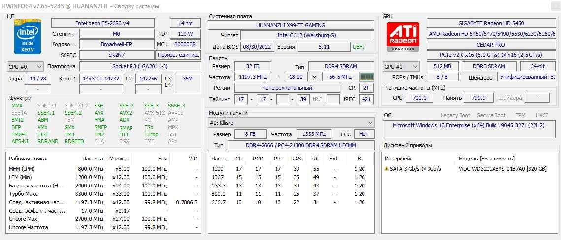 Материнская плата HUANANZHI X99-TF LGA2011-3 USB3.0 NVME M.2 SSD