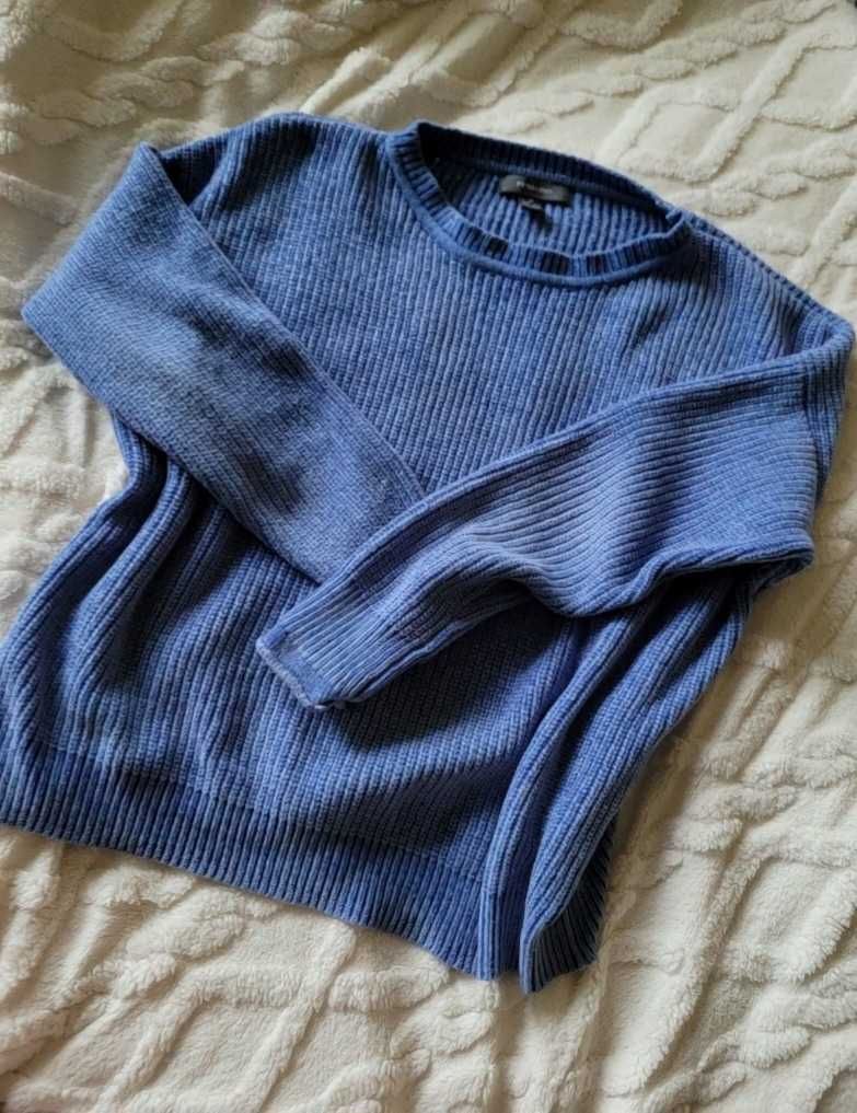 Niebieski welurowy sweter sweterek Primark 38 M
