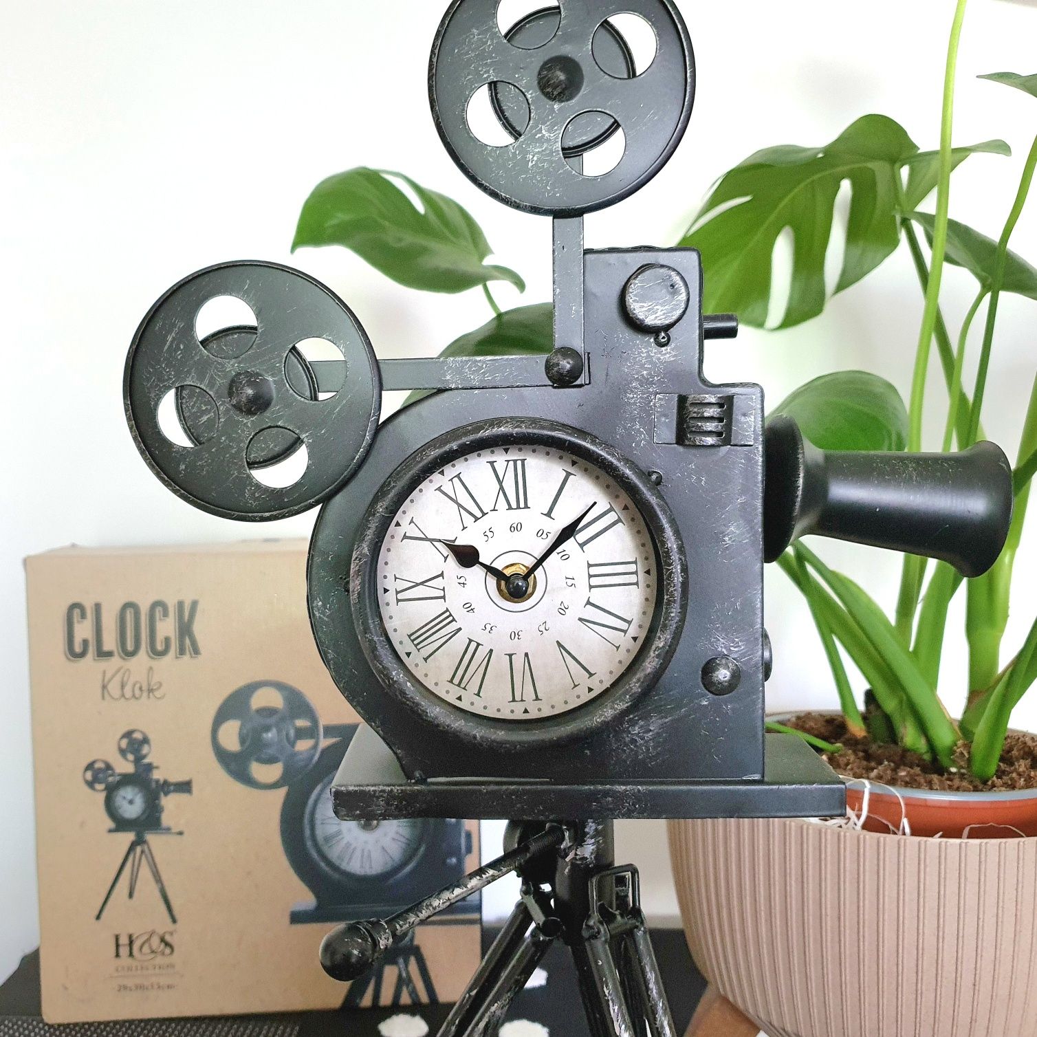 Nowy metalowy zegar ozdobny kamera prezent na dzień ojca