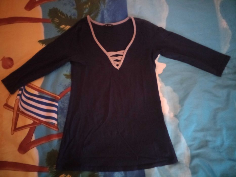 Bluzeczka damska granatowa La Pia r. S bawełna