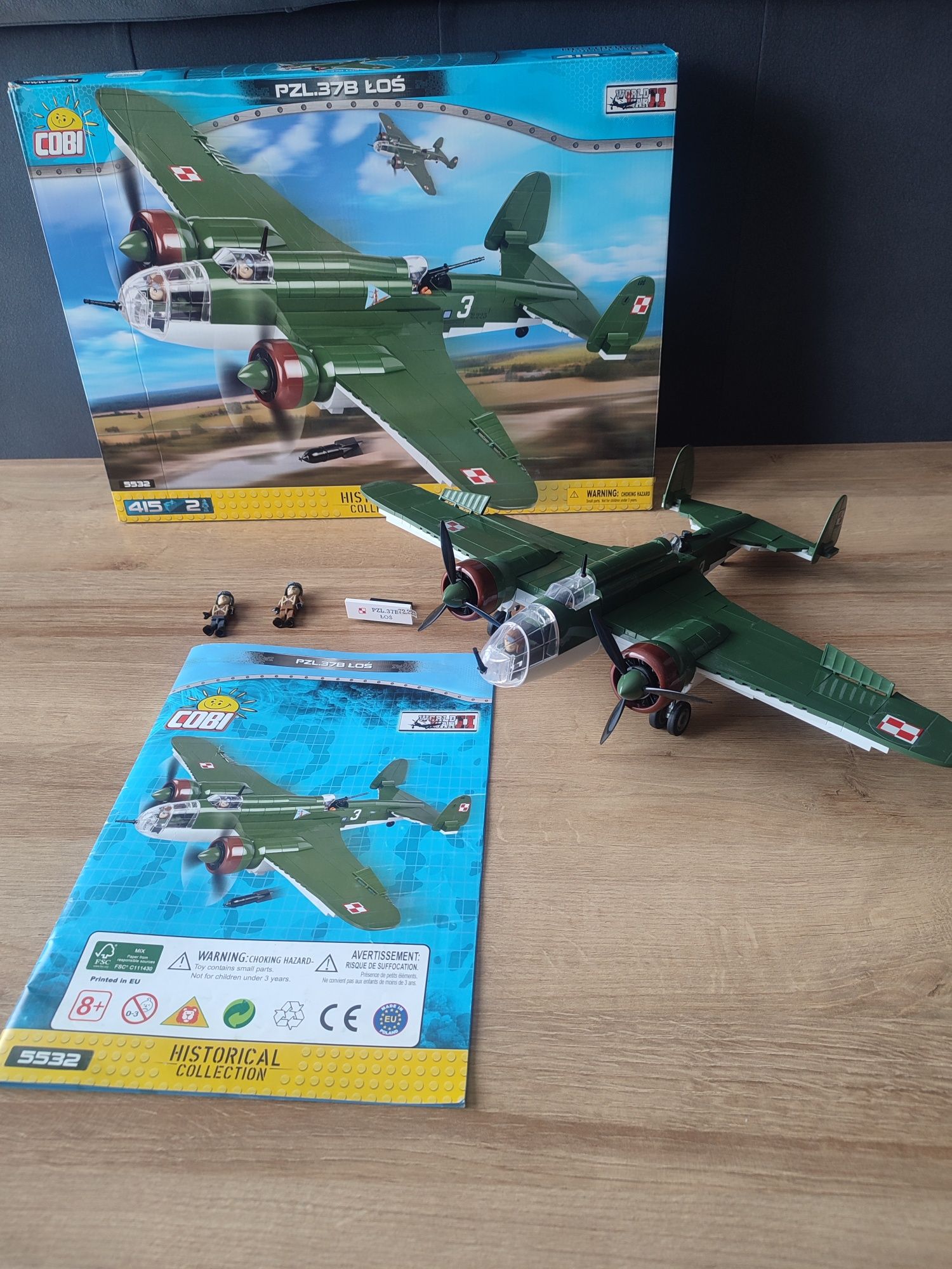 Klocki Cobi kolekcjonerski zestaw PZL.37B ŁOŚ nr 5532 + gratis książka