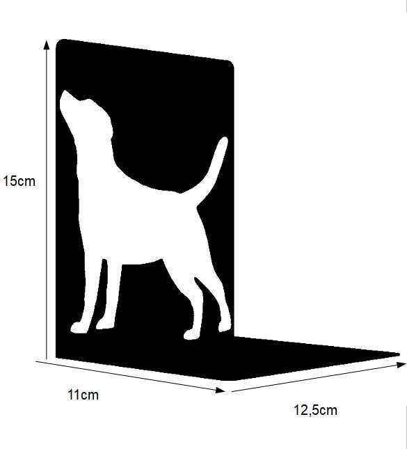Podpórka do książek czarna loft pies metalowa mat