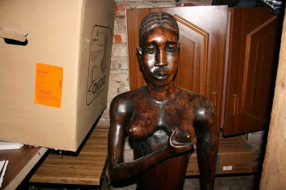 Drewniana Rzeźba akt afrykańska kobieta z drewna egzotycznego 145cm