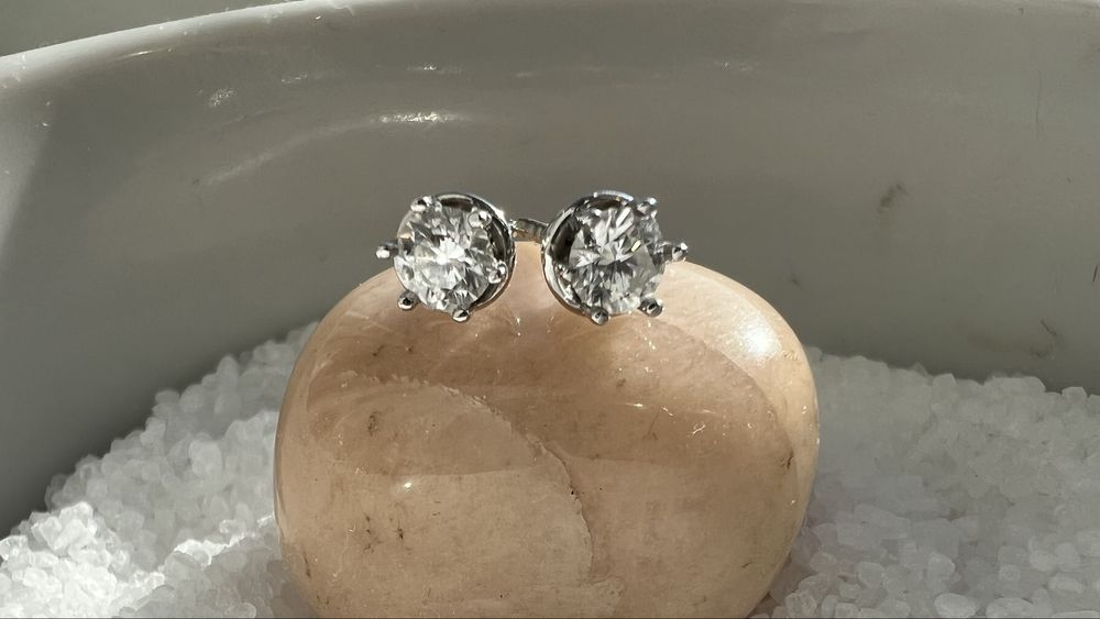 Сережки з діамантами/ сертифікатом GIA