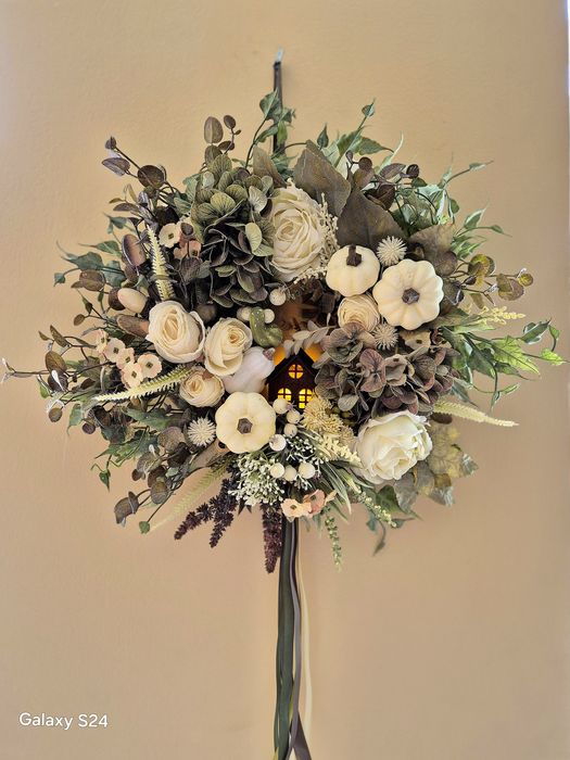 Wianek  na drzwi "Jesienny domek"