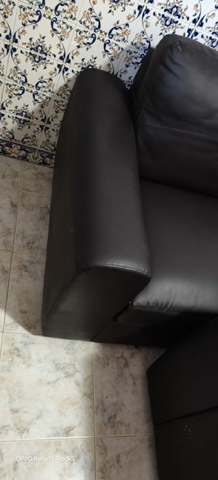 Sofá pele preto como novo