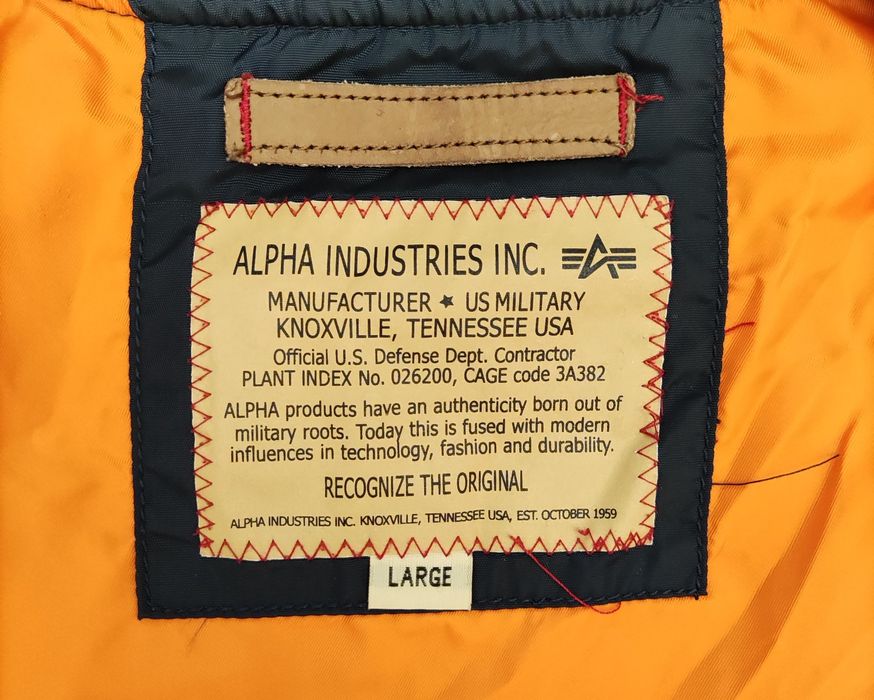 Alpha Industries męska granatowa kurtka bomberka w rozmiarze L