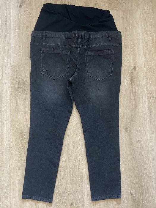 Blue motion XL 48 50 czarne szare spodnie ciążowe jeansy dżinsy