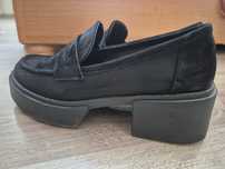 Mokasyny zamsz 39 skóra